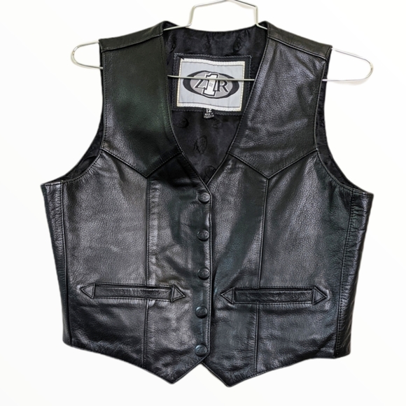 Vintage Z1R Pebbled Leather Moto Vest - Picture 3 of 9